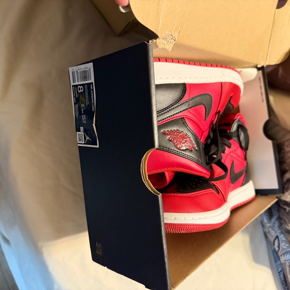 Nike Red and Black Athletic Shoes High-Top Design